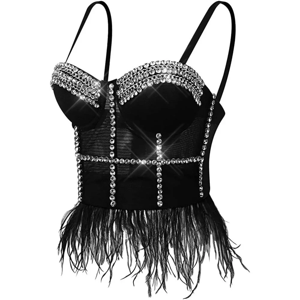 NEW Sparkling Bling Swarovski Crystal Rhinestone Bustier Bra Top + FREE … - Picture 6 of 9